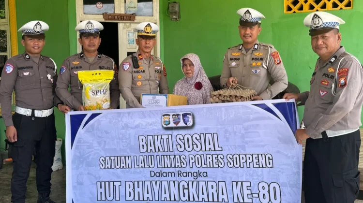 Satlantas Polres Soppeng Berbagi, Sambut HUT Bhayangkara Ke-80