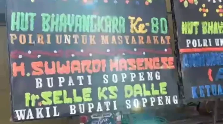 Karangan Bunga Bhayangkara Warnai Mapolres Soppeng Penuh Apresiasi