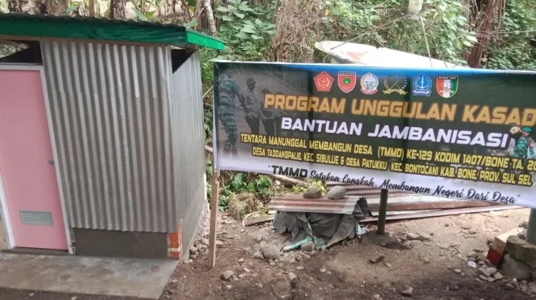 TMMD 129 Bone Hadirkan Sanitasi Layak bagi Warga Desa Langi