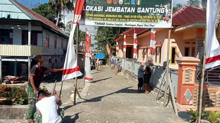 Satgas TMMD Bone Bersama Warga Semarakkan HUT RI