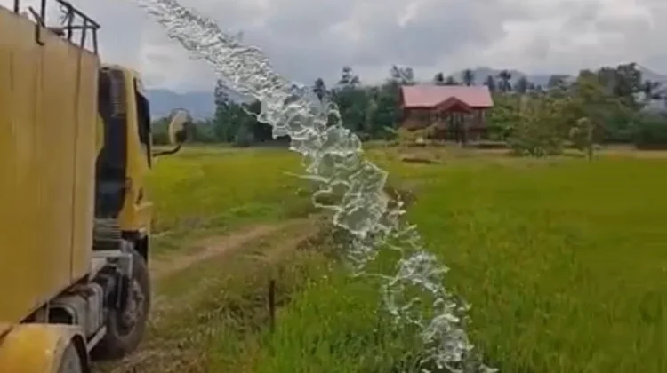 Kades Bune Sewa Tangki Air Selamatkan 500 Hektar Sawah Kekeringan