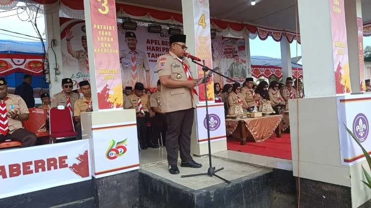 Kakan Kemenag Bone Hadiri Apel Besar Hari Pramuka