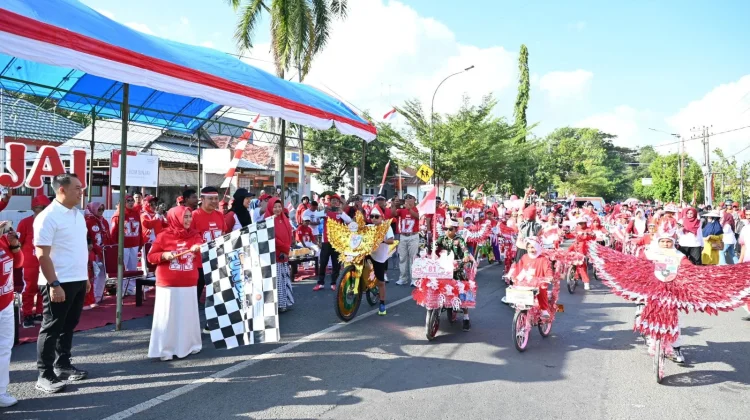 Ratusan Peserta Lomba Sepeda Hias Semarakkan Perayaan HUT ke-81 RI di Sinjai