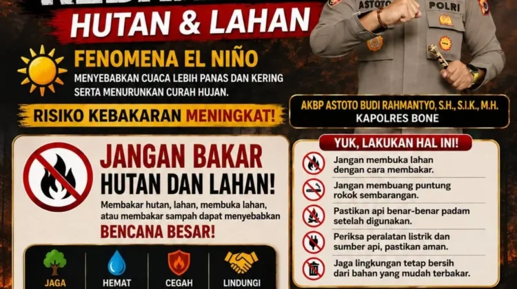 Kapolres Bone Ingatkan Warga Waspada di Musim Kemarau