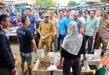 Bupati Bone Tinjau Harga Sembako di Pasar Bajoe