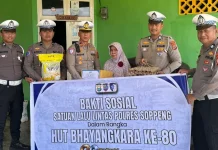 Satlantas Polres Soppeng Berbagi, Sambut HUT Bhayangkara Ke-80