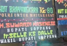 Karangan Bunga Bhayangkara Warnai Mapolres Soppeng Penuh Apresiasi