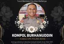Kabag Ops Polres Bone Kompol Burhanudin Berpulang, Tinggalkan Dedikasi Abadi