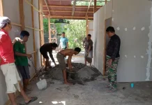 Satgas TMMD Bone Cor Lantai RTLH Warga di Sibulue