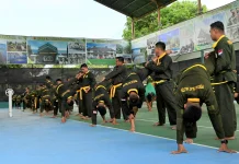 Kodim 1407/Bone Libatkan Pelajar dalam Program Bela Diri Pencak Silat Militer