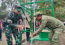 Danrem 141/Toddopuli Tinjau Hasil Pembangunan TMMD Bone