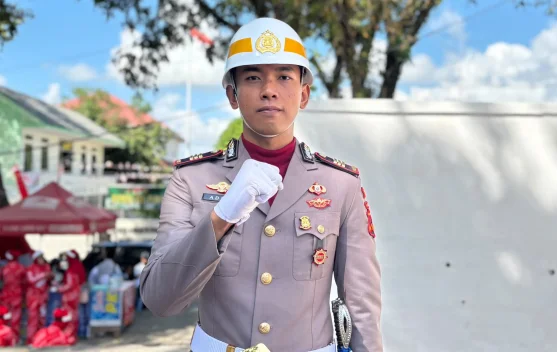 Sosok Muda Ipda Ad’harianto, Sukses Pimpin Upacara HUT Ke-81 RI di Bone