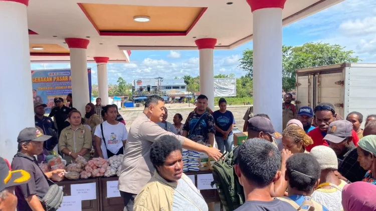 Pemda dan Polres Boven Digoel Gelar Gerakan Pangan Murah, Disambut Antusias Warga