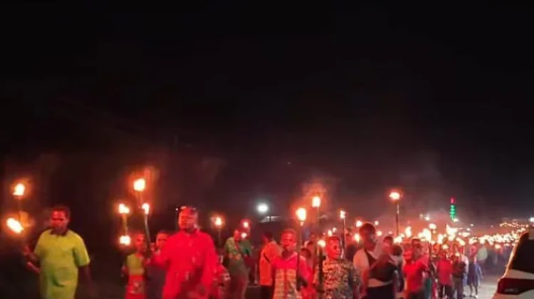 Polres Boven Digoel Amankan Pawai Obor Umat Katolik di Tanah Merah