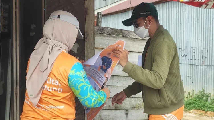 BPS Boven Digoel Sosialisasikan Sensus Ekonomi 2026 lewat Pembagian Leaflet