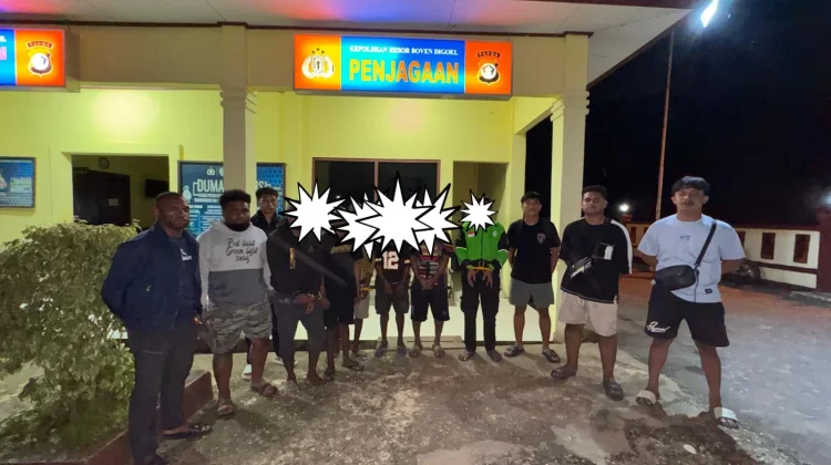 Sat Reskrim Polres Boven Digoel Serahkan Lima Tersangka Beserta Barang Bukti