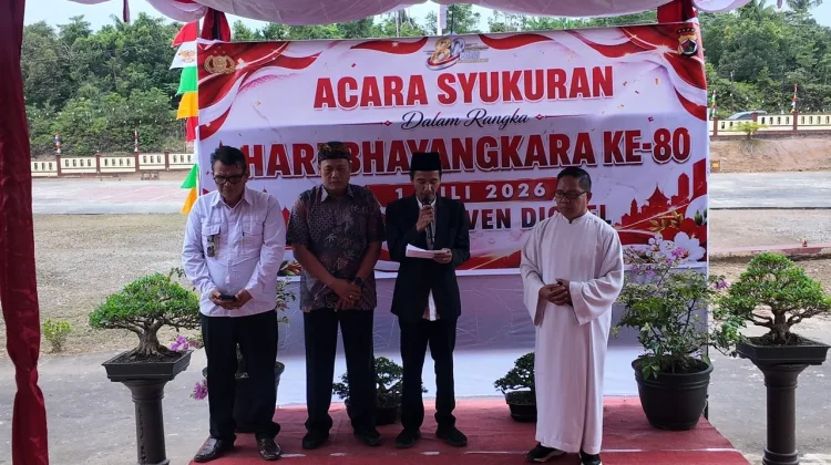 Doa Bersama Lintas Agama Peringati Hari Bhayangkara ke-80 Polres Boven Digoel