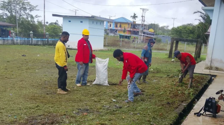 BMP Boven Digoel Gelar Aksi Bersih Terminal dan Pasar Sentral Tanah Merah