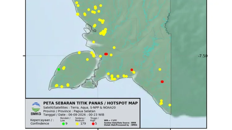 Pemantauan Terkini Titik Panas Wilayah Boven Digoel Hari ini