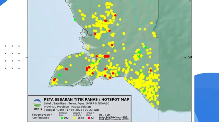 Hotspot: Pantauan Sebaran Titik Panas di Wilayah Boven Digoel Hari Ini