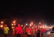 Polres Boven Digoel Amankan Pawai Obor Umat Katolik di Tanah Merah
