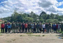 Satgas Yonif 714/SM  Pemerintah Distrik  Mindiptana Gelar Kerja Bakti Jumat Bersih