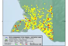Sebaran Titik Panas Wilayah Kabupeten Boven Digoel Hari Ini