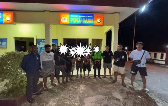 Sat Reskrim Polres Boven Digoel Serahkan Lima Tersangka Beserta Barang Bukti