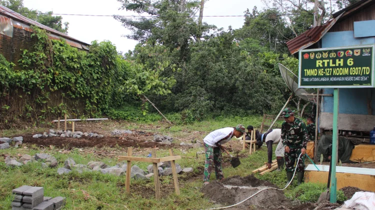 Pondasi Kokoh Awali Pembangunan RTLH TMMD 127