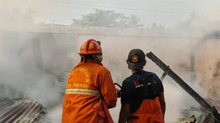 Gerak Cepat Damkar Agam Padamkan Api