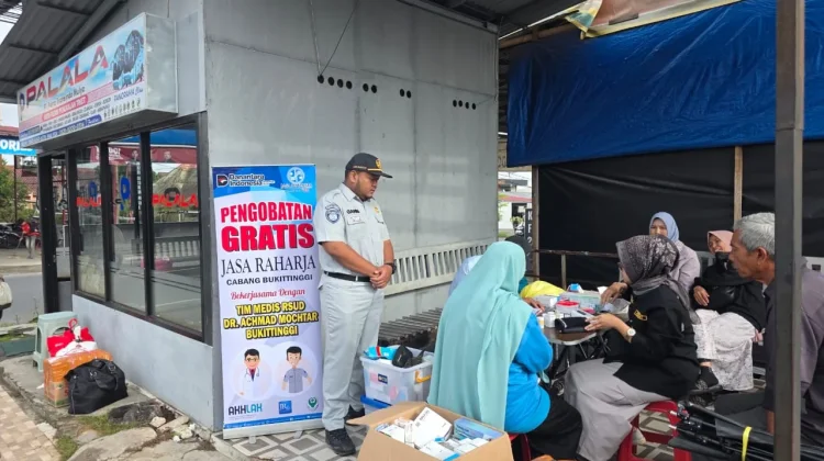 Jasa Raharja Bukittinggi Gelar Cek Kesehatan Gratis Awak PO Palala