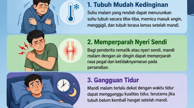 Mandi malam ,Bahaya atau Sehat !!