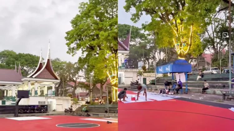 Lapangan Basket Wirabraja Bukittinggi Direnovasi, dan Dipercantik