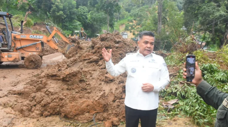 Bupati Benni Warlis Tinjau Lokasi Longsor di Nagari Sungai Landia