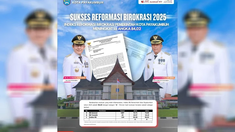 Indeks Reformasi Birokrasi Pemko Payakumbuh Naik