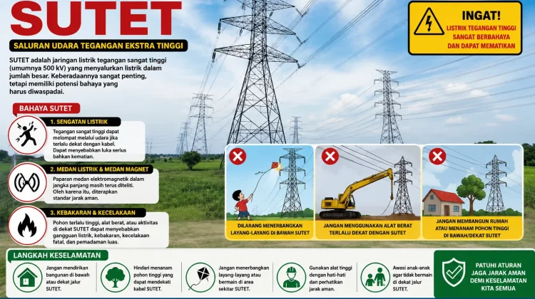 Bahaya Tegangan Sutet, dan Pentingnya Menjaga Jarak Aman