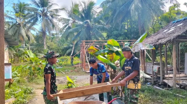 Satgas Karya Bakti TNI Wujudkan Rumah Layak Mentawai