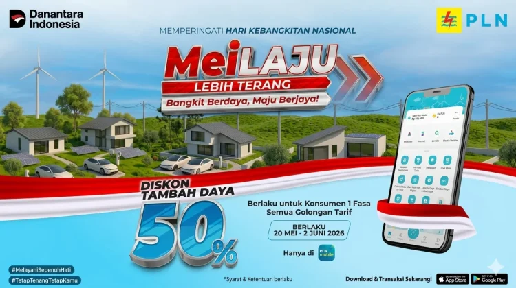 PLN Gelar Promo "MeiLAJU Lebih Terang" Diskon Tambah Daya 50 persen