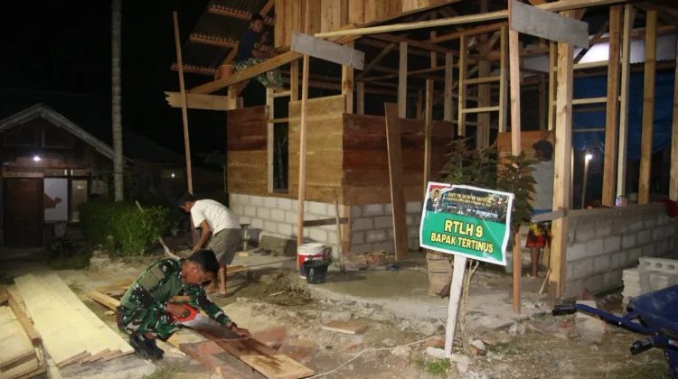 Satgas Karya Bakti TNI Lembur Ngejar Target Penyelesaian Pekerjaan Sasaran Fisik