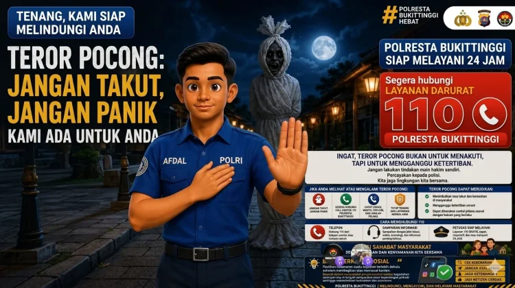 Polresta Bukittinggi Imbau Masyarakat Tetap Tenang Hadapi Fenomena Teror Pocong