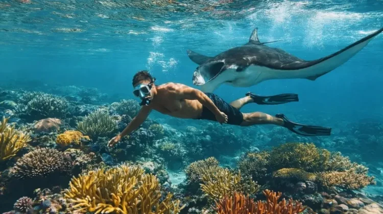 Karang Makassar, "Drift Snorkeling" Bersama Pari Manta Raksasa