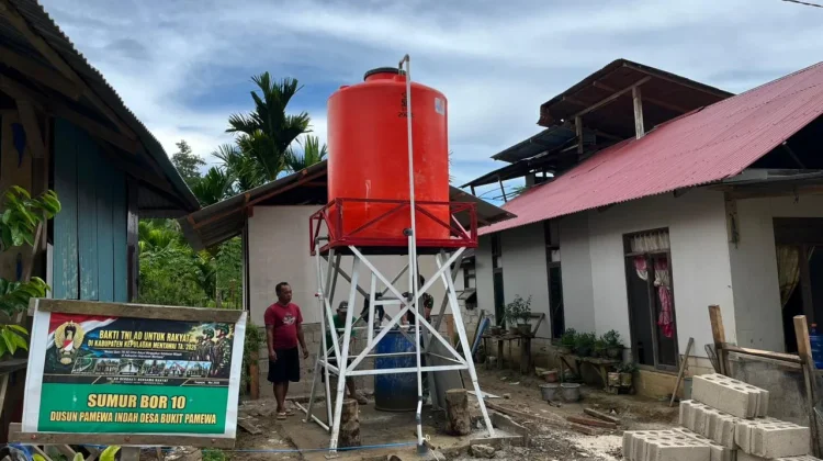 Program Bakti TNI AD Mentawai Sumur Bor Rampung Sempurna