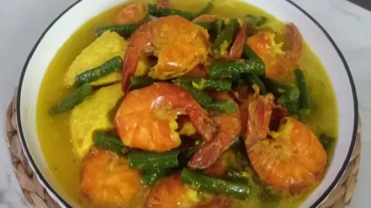 Gulai Kacang Panjang Campur Tahu, dan Udang yang Nikmat