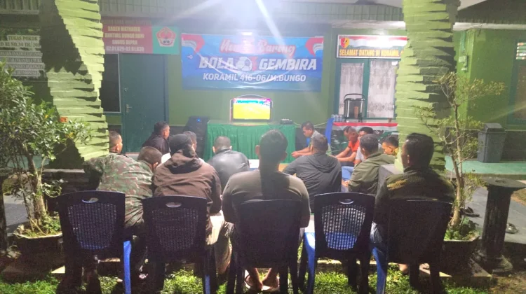 Kodam XX/TIB Bersama Personel Tanjab Nobar Piala Dunia 2026
