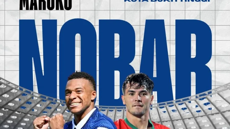 Nobar Prancis Vs Maroko di Jam Gadang