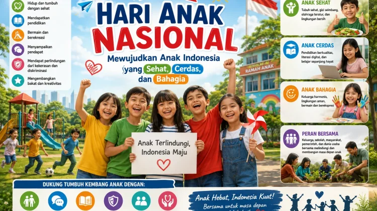 Hari Anak Nasional 23 Juli, "Mewujudkan Anak Indonesia yang Sehat, Cerdas, dan Bahagia"