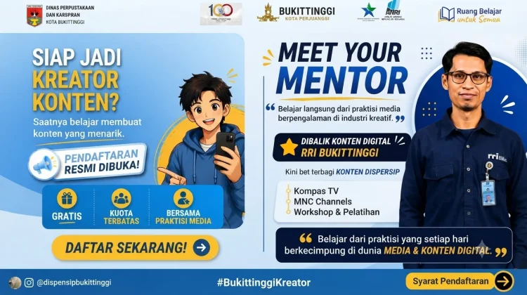Asah Kreativitas Digital, Dipersip Bukittinggi Gelar Pelatihan Konten Kreator