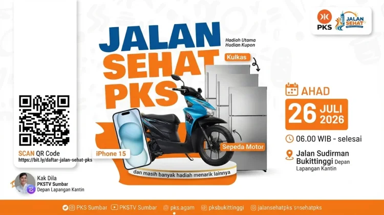 Ratusan Warga Siap Meriahkan Acara Jalan Sehat PKS di Bukittinggi