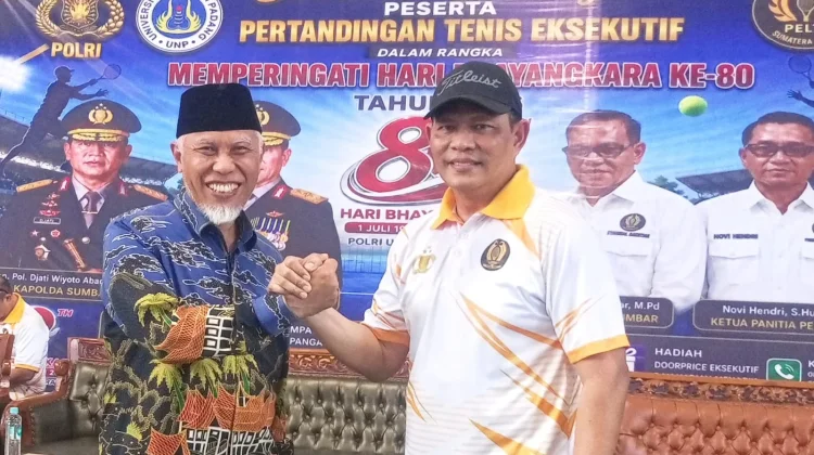 Kapolda Sumbar Buka Tenis Eksekutif, Gubernur Saksikan Laga Eksibisi