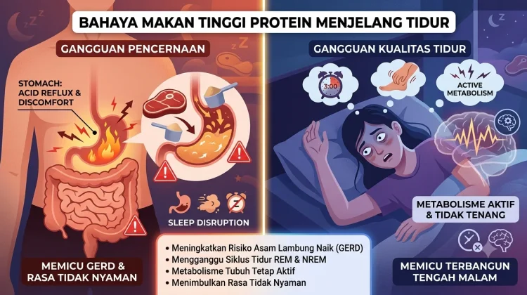 Bahaya Makan Tinggi Protein Menjelang Tidur